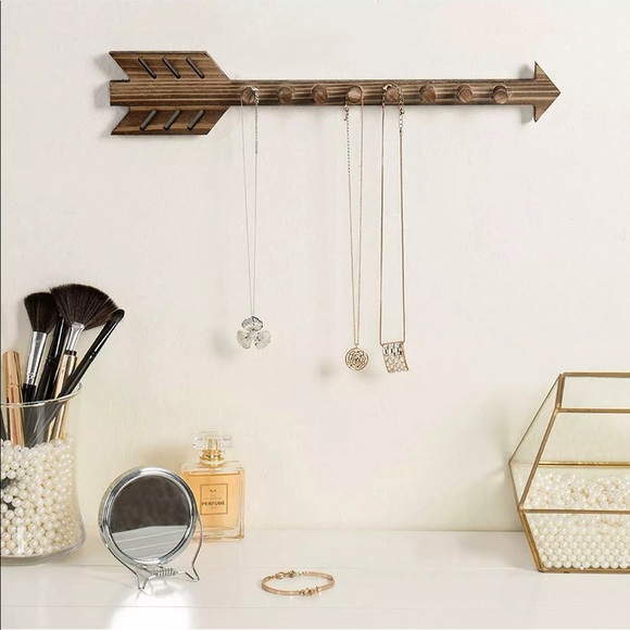 Other - Boho Rustic wood arrow jewelry necklace hanger key